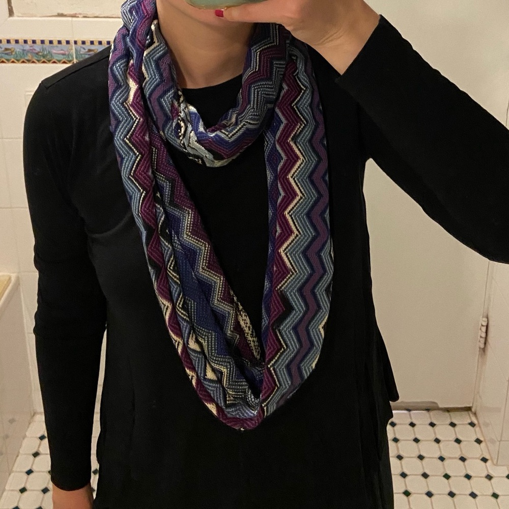 Missoni Wool Blue & Purple Infinity Scarf / Snood